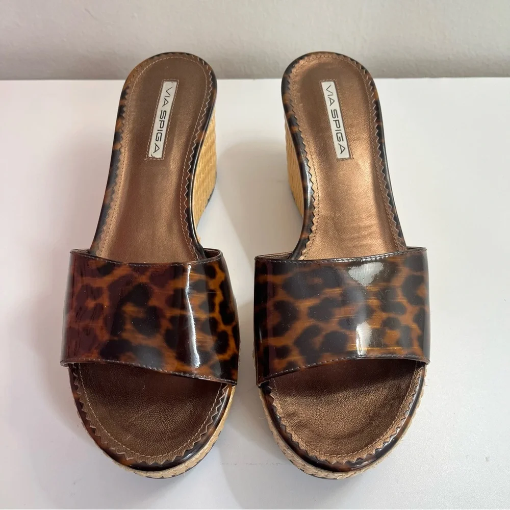 Via Spiga Leopard Print Platform Sandals Size 9.5_2